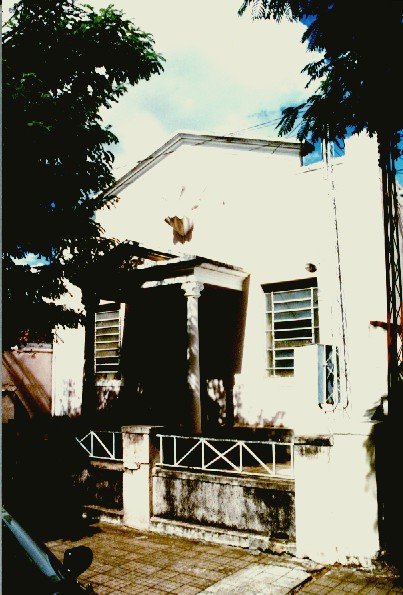 Vista frontal do Templo sito  Rua Marechal Bittencourt, 115 - Ja - SP, onde foram realizados os trabalhos da ARLS nio e Caridade Jauense 